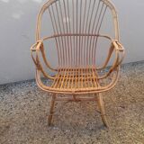 Fauteuil en rotin vintage