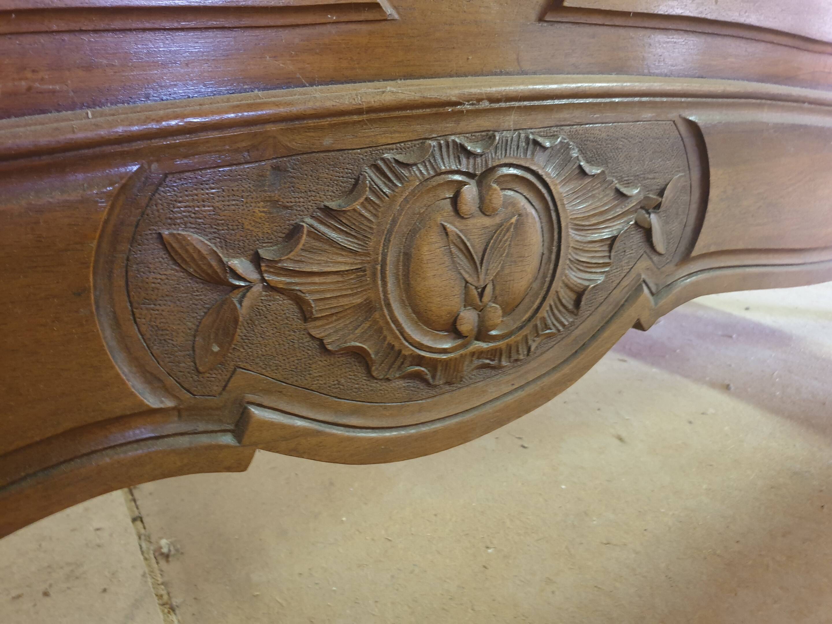 Walnut bed frame - Louis Philippe style