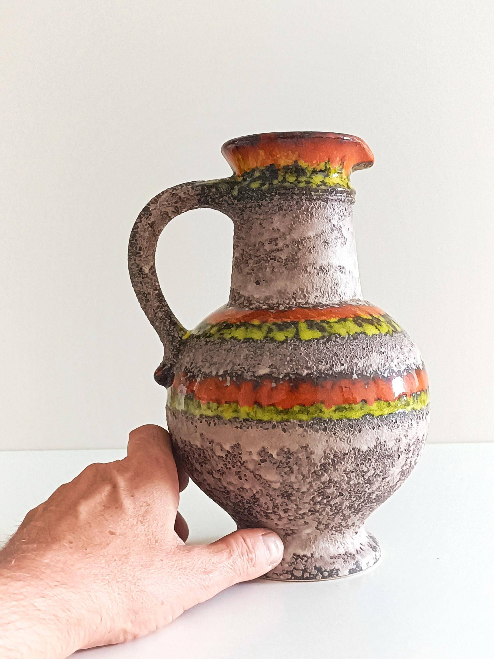 Mid Century West German Ceramic Pitcher by Heinz Hommerich for Übelacker, 1960s