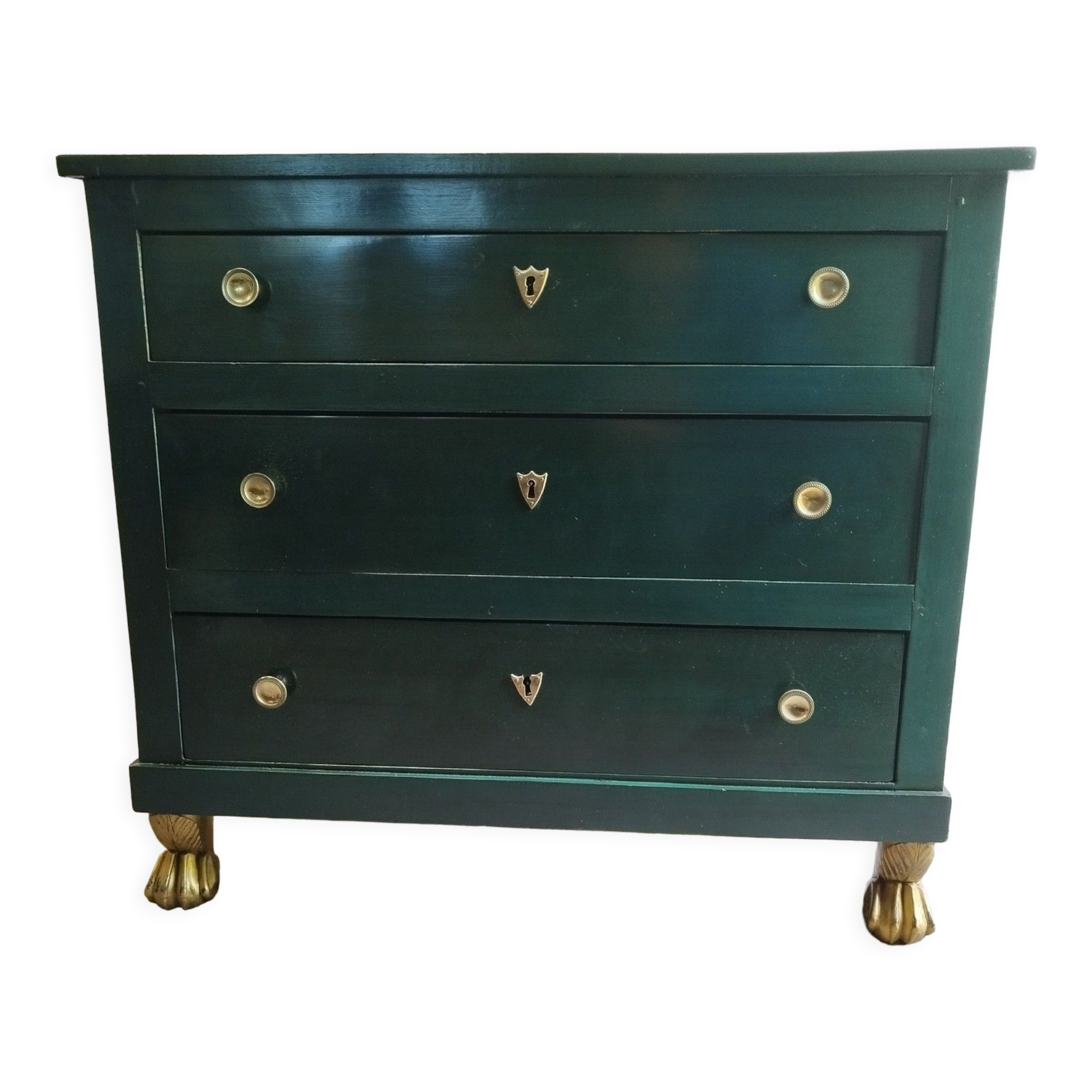 Chest of drawers xixth with green patina