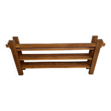 70s modernist shelf in solid elm