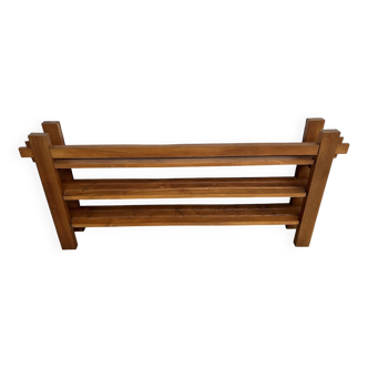 70s modernist shelf in solid elm