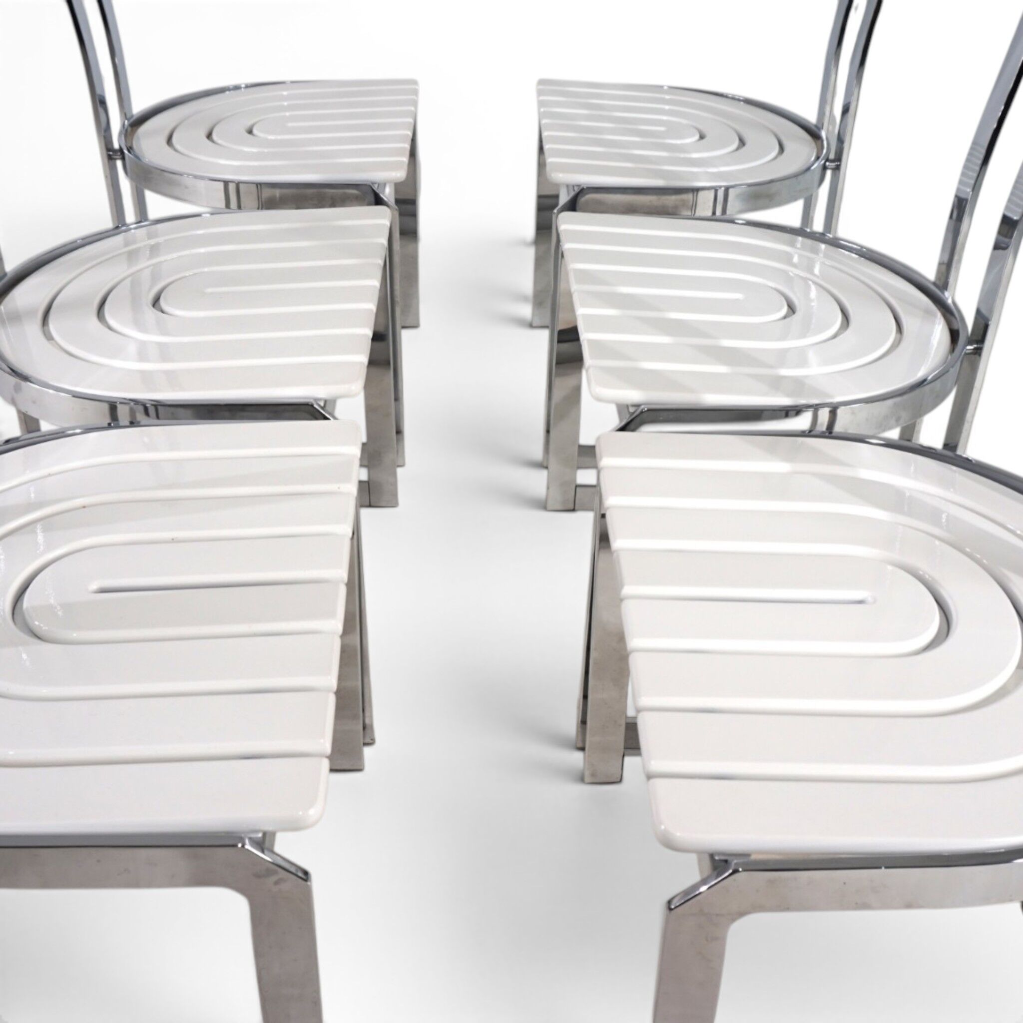 Ensemble de 6 chaises de salle à manger Allmilmö postmodernes, 1980