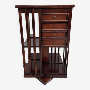 Mahogany rotating bookcase