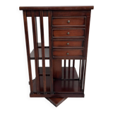 Mahogany rotating bookcase