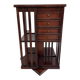 Mahogany rotating bookcase