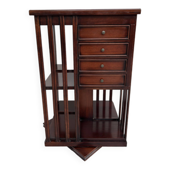 Mahogany rotating bookcase