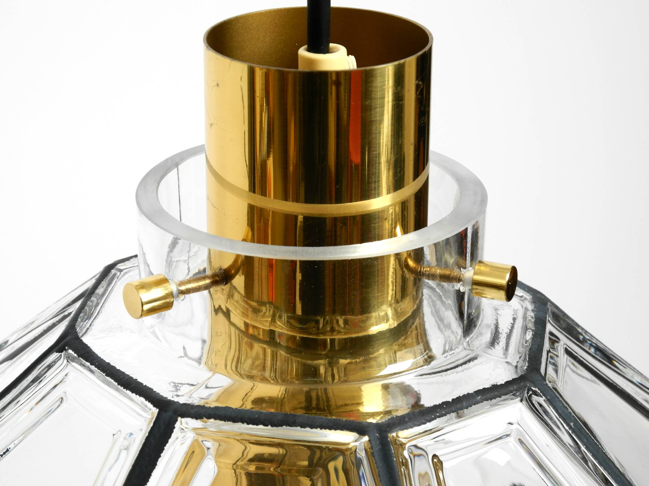 Beautiful rare original 60s  Limburg octagonal glass pendant lamp