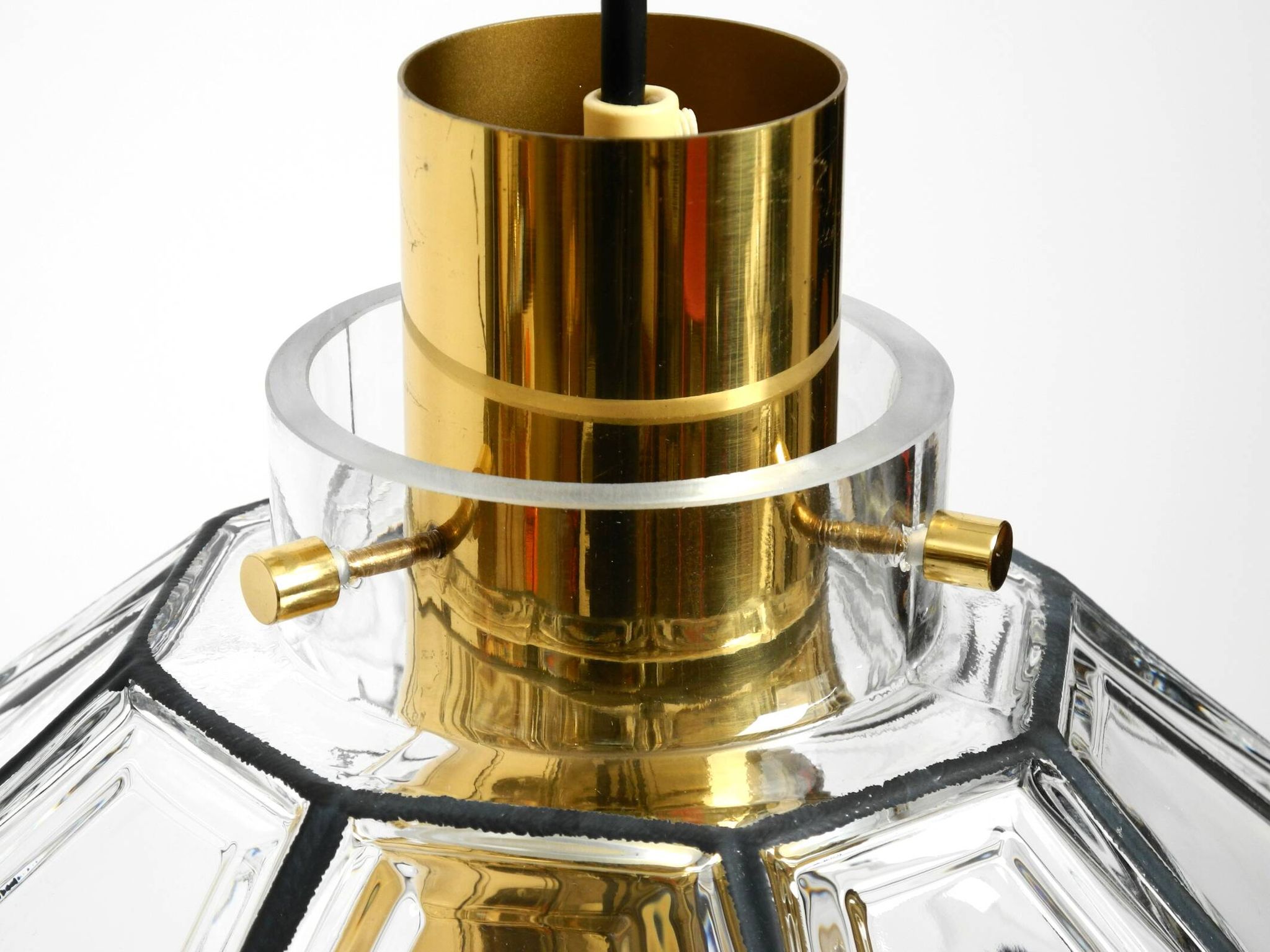 Beautiful rare original 60s  Limburg octagonal glass pendant lamp