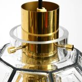 Beautiful rare original 60s  Limburg octagonal glass pendant lamp