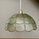 Suspension abat-jour vintage en nacre verte