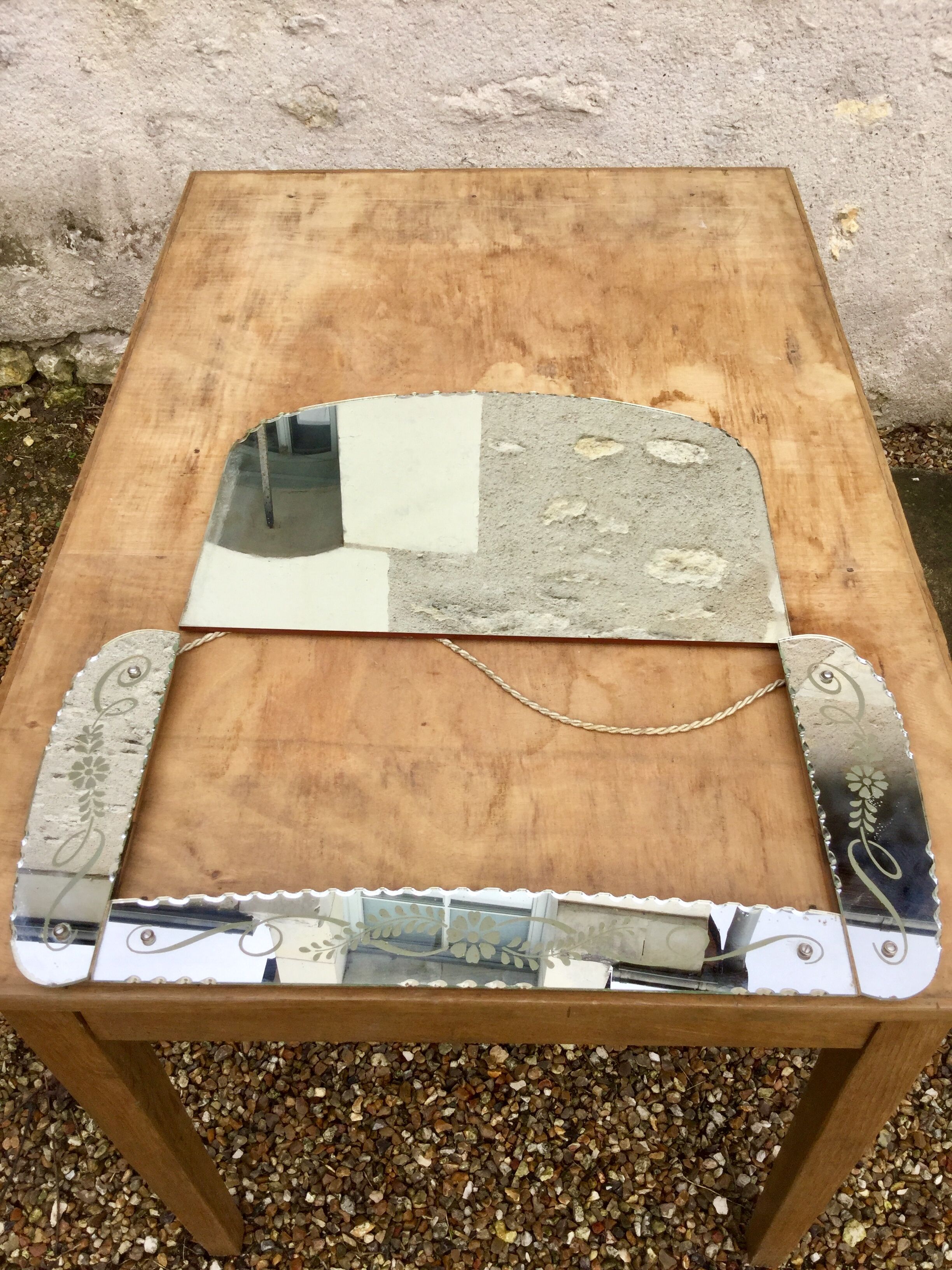 Former art deco mirror  63 x 39cm