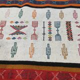 Handmade Berber rug in natural wool