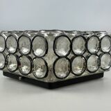 60s 70s ceiling lamp Glashütte Limburg Germany Plafoniere glass & metal