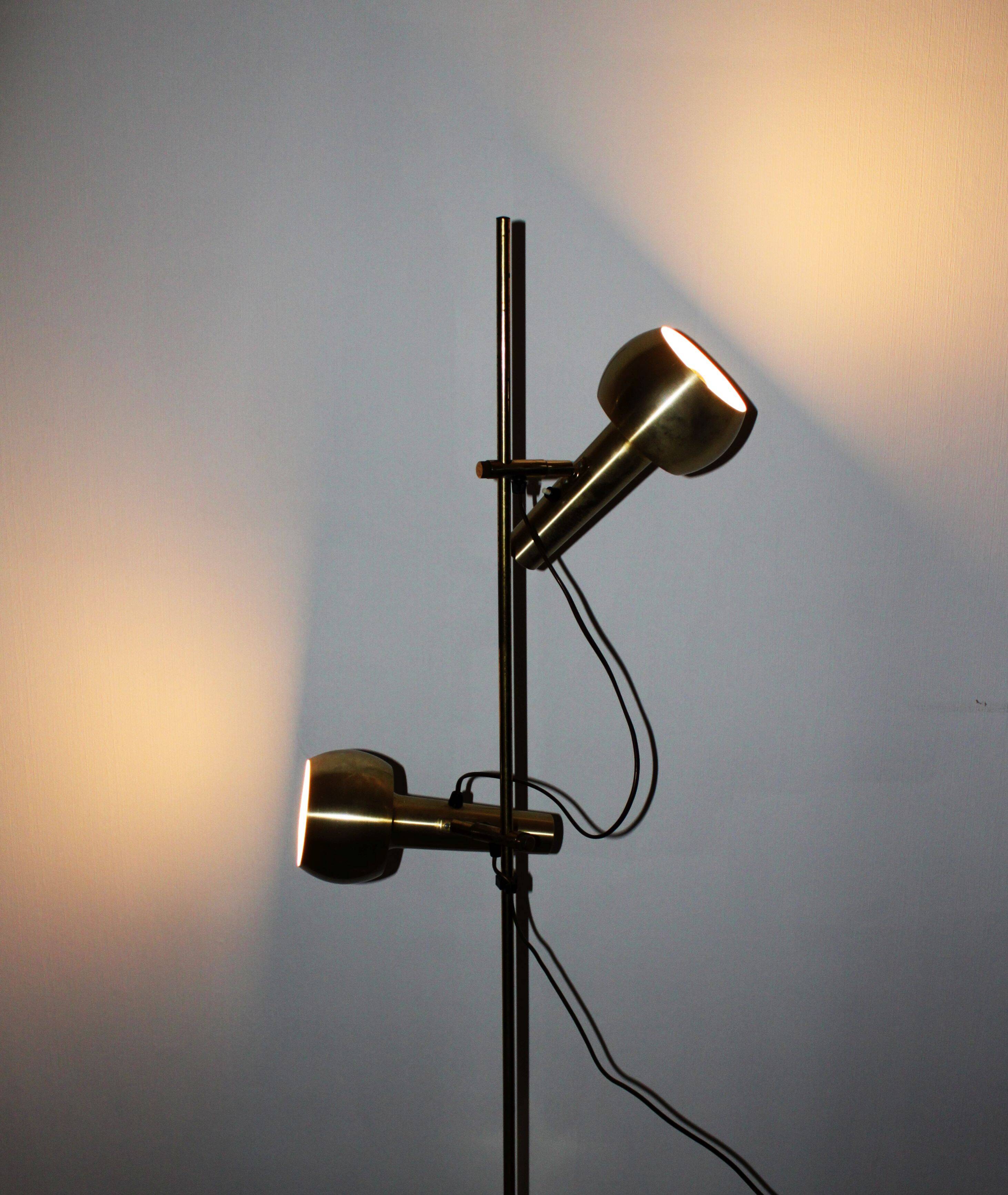Vintage brass floor lamp, Hans Schmidt, 70s