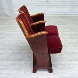 1950s, Danish theater armchairs, furniture velour, original condition.