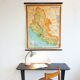 Vintage school map of Lazio and Umbria in Italy