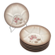Compartmented plates in colored stoneware with Flower pattern