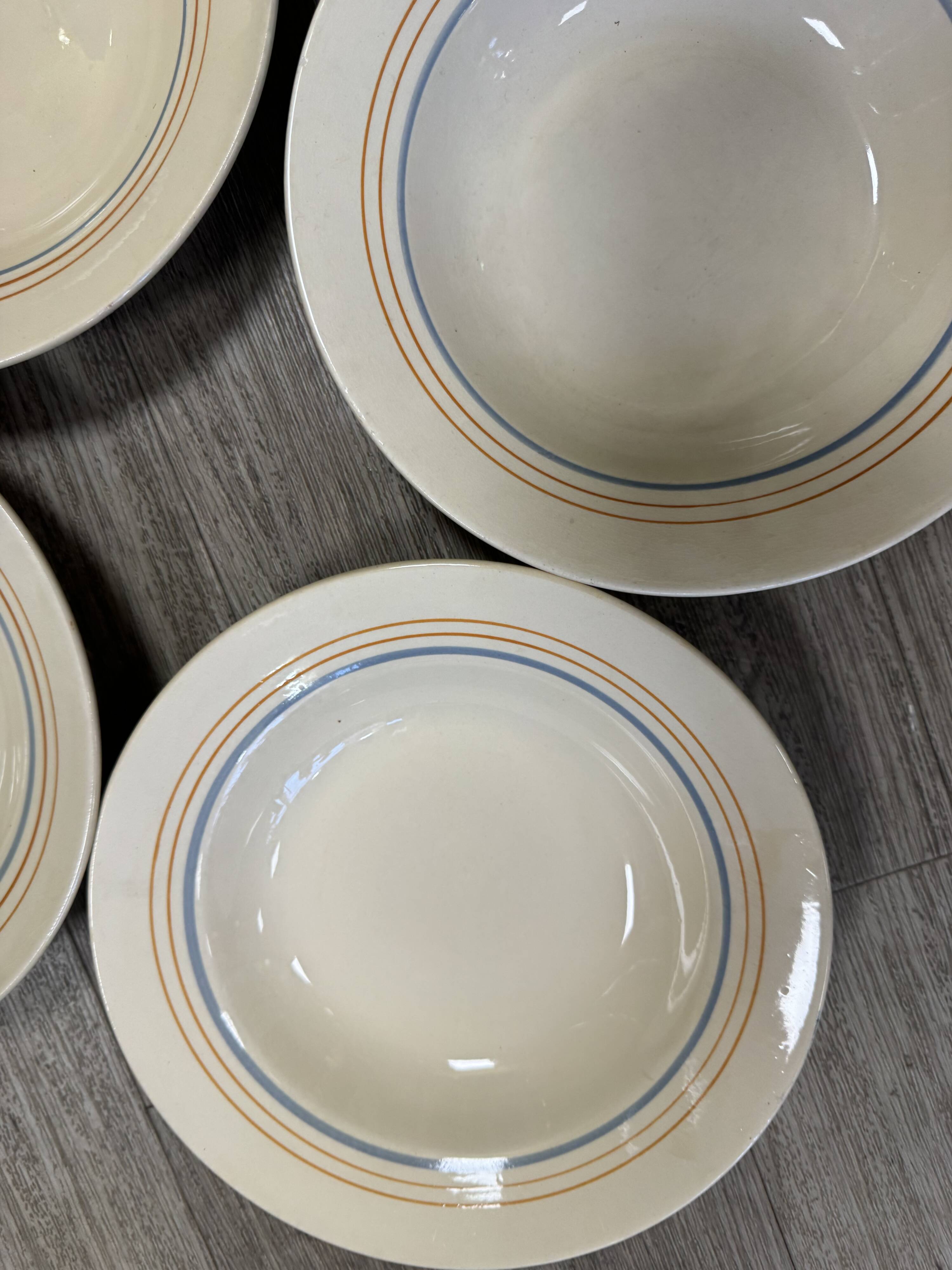 Striped soup plates