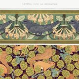 Poster “Squirrels and Hazel Tree”, after an Art Nouveau lithograph