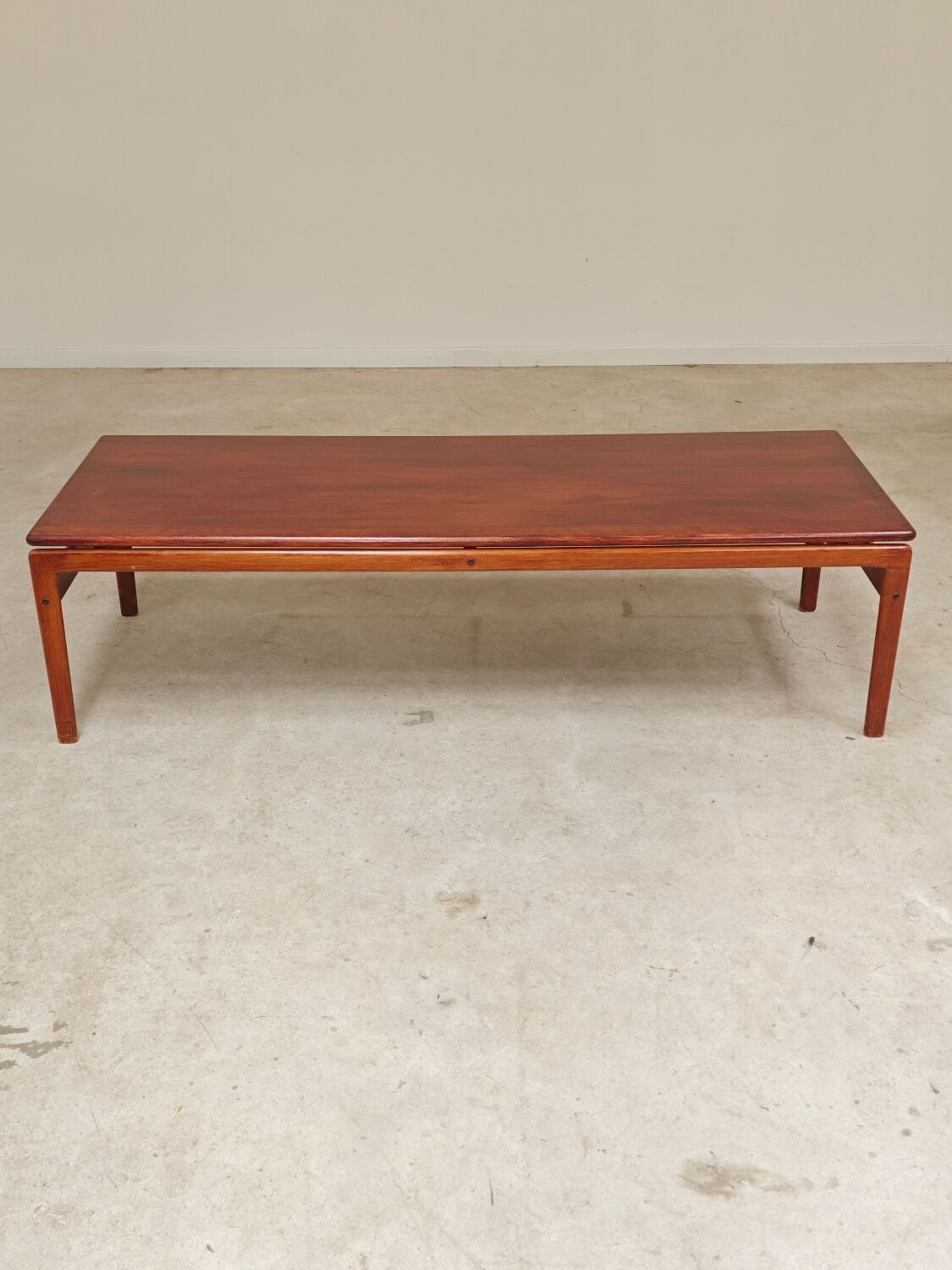 Large Scandinavian teak coffee table Trioh 1960