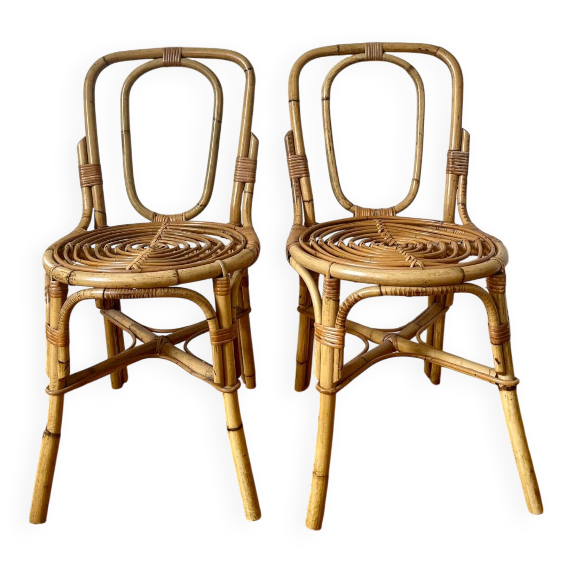 Pair of vintage rattan chairs