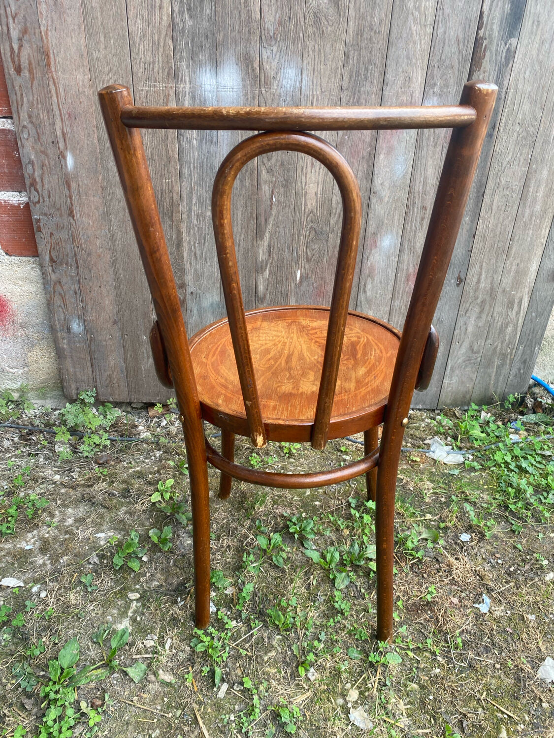 Chaise ancienne bistrot Khon n°18 bois + assise thermoformée vintage