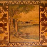 Art Deco pyrograved table