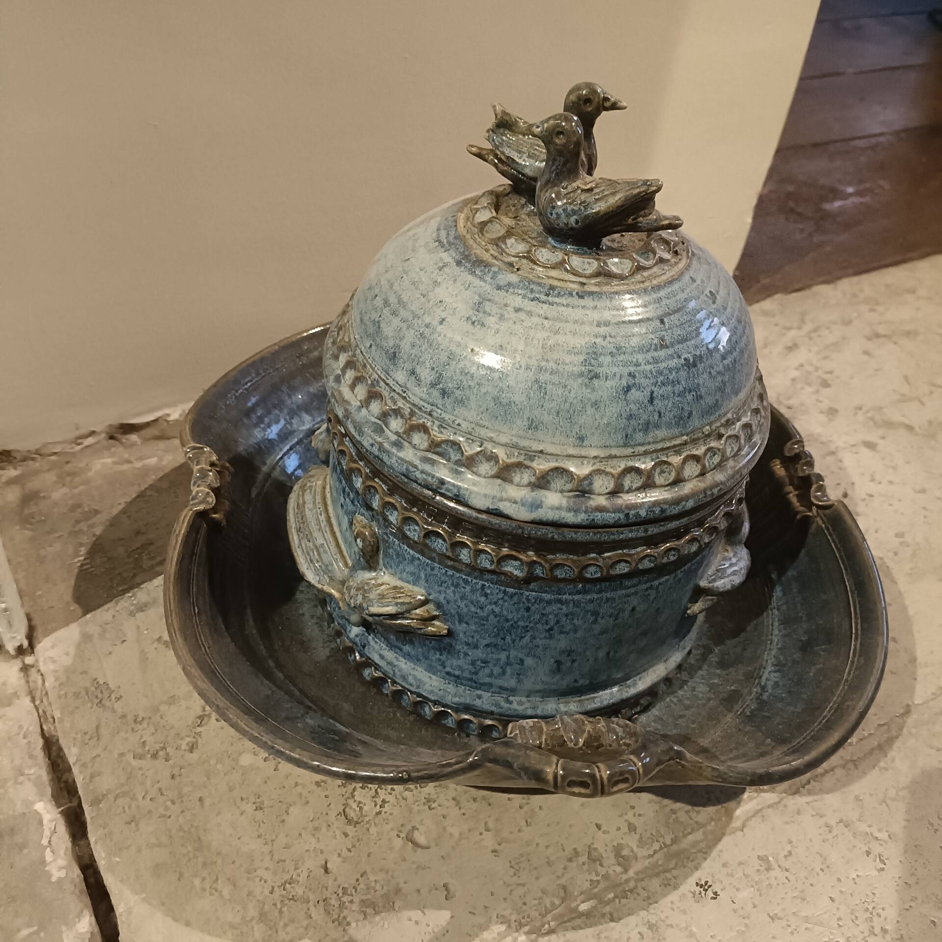 Superbe poterie en grès émaillé