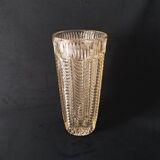 Large Art Deco Style Clear Pressed Glass Vase