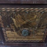 Commode Transition en placage de bois de rose et amarante XIX siècle