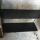 Set of black and gold metal string shelves with glass box - vintage 1960