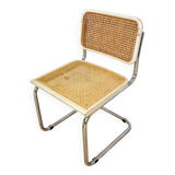 Chaise Cesca par Marcel Breuer en rotin bois et métal chromé, années 1970