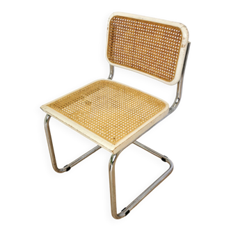 Chaise Cesca par Marcel Breuer en rotin bois et métal chromé, années 1970