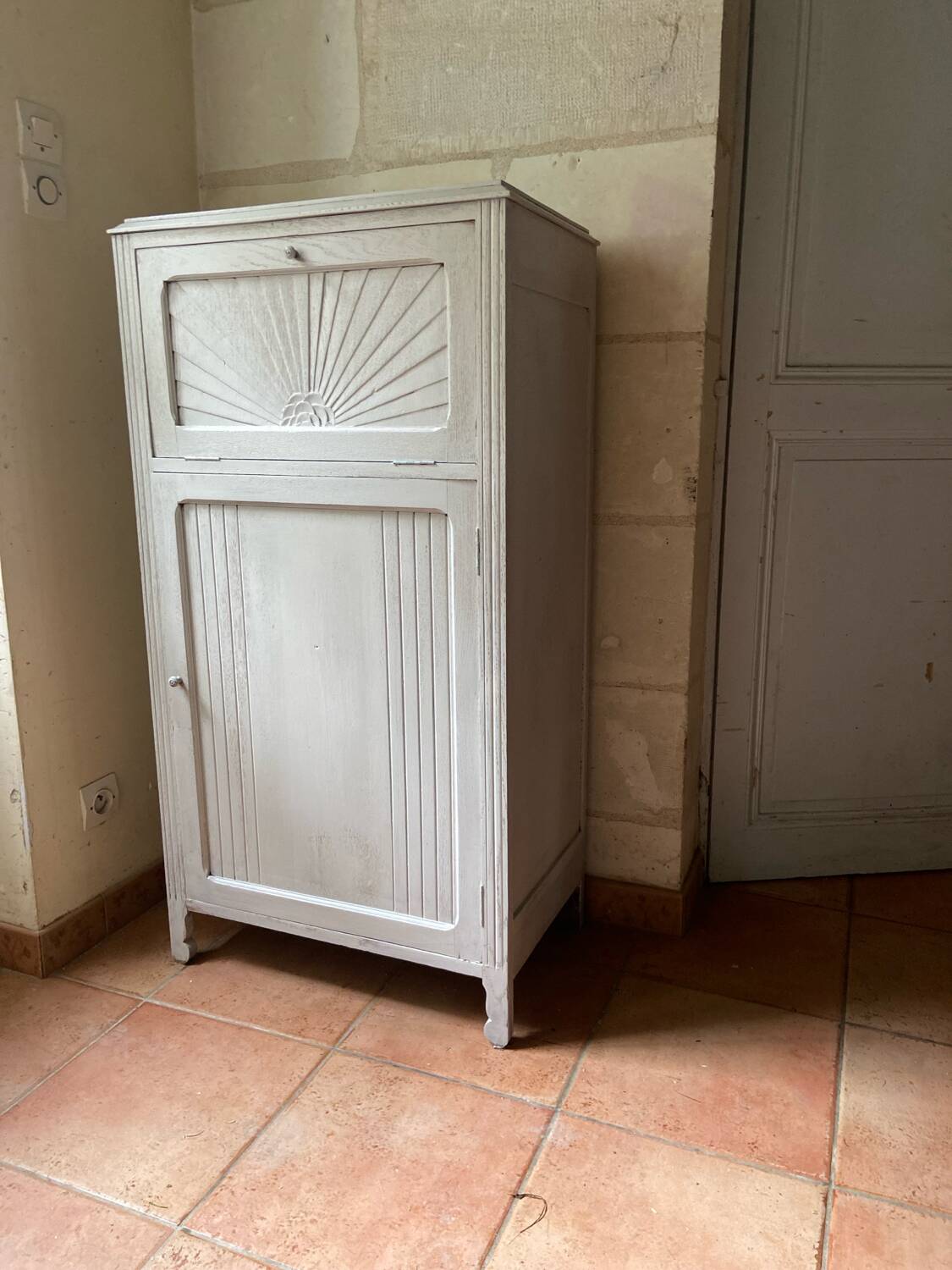 Antique Art Deco cream buffet