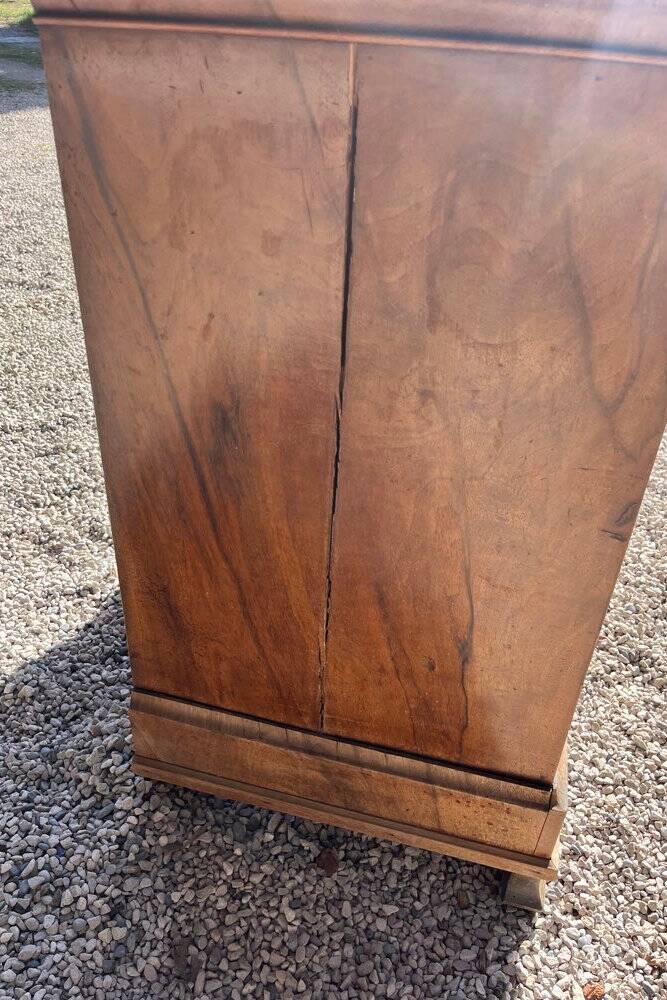 Antique chest of drawers with a grey marble top.