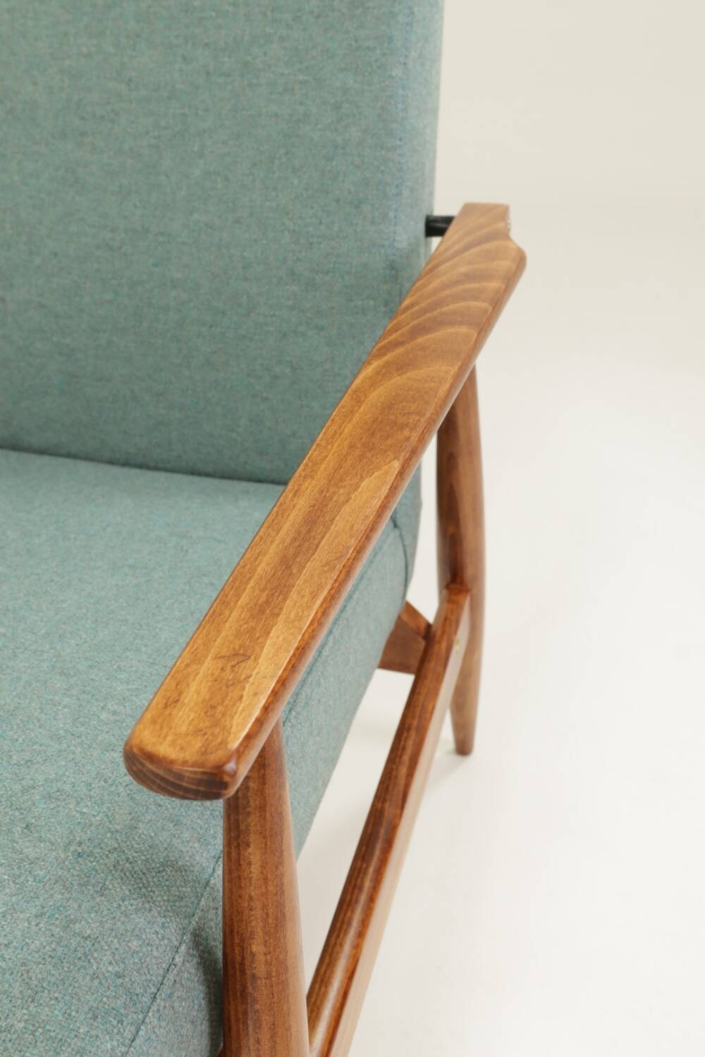 Vintage eucalyptus green armchair, modern design