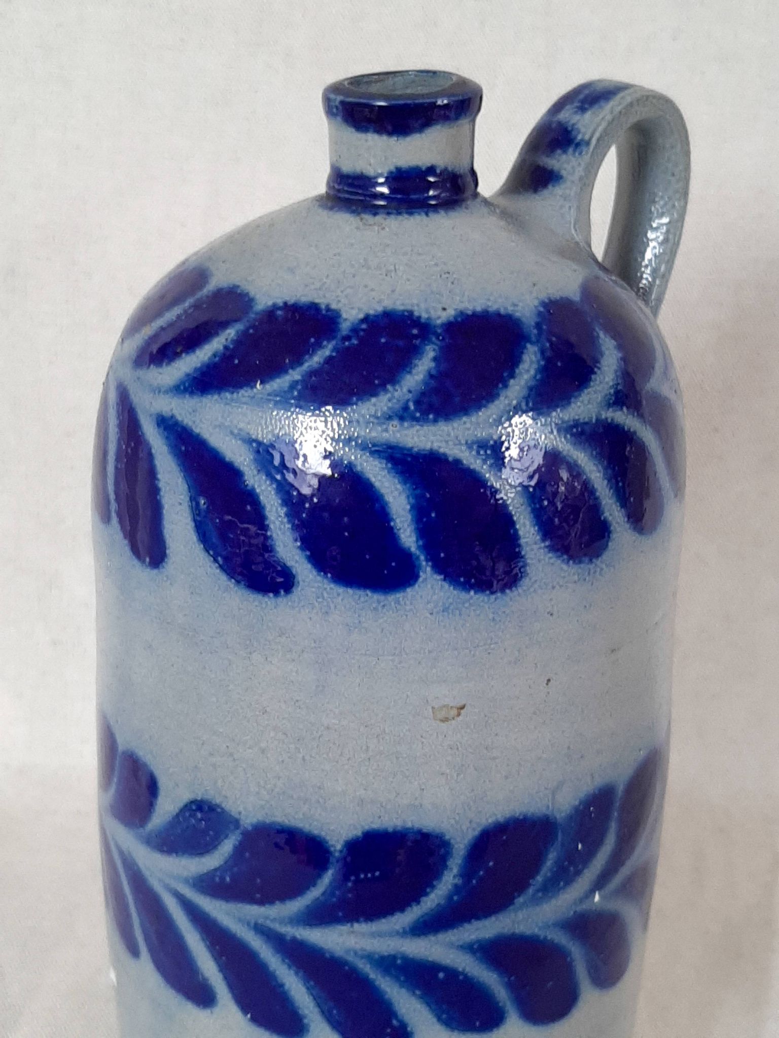 Bouteille en grès bleu d'Alsace Poterie Schmitter Betschdorf