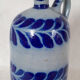 Blue stoneware bottle from Alsace, Schmitter pottery, Betschdorf.