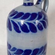 Bouteille en grès bleu d'Alsace Poterie Schmitter Betschdorf