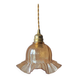 Amber glass pendant light
