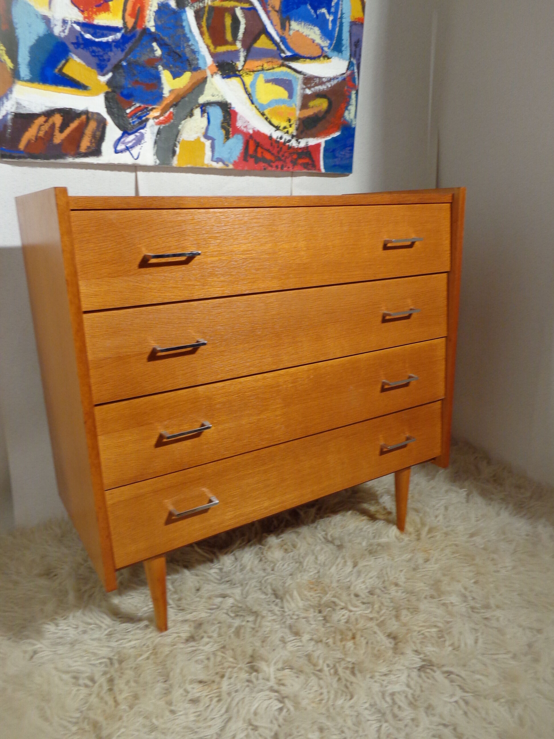 Vintage dresser of the 60s in light wood