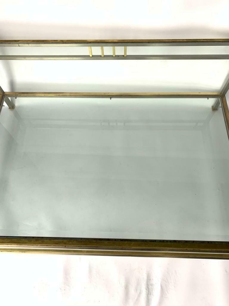 Coffee table 1970 home rings ramsay metal chrome dore 2 levels