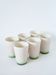 Set of 6 pink and green slip glasses Digoin Sarreguemines, 1970