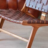 Pair of Teak & Leather heaters - model "Los Angeles" - Olivier de Schrijver