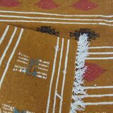Tapis kilim multicolore fait main traditionnel