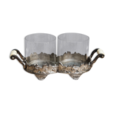 Nightglass tray, silver metal