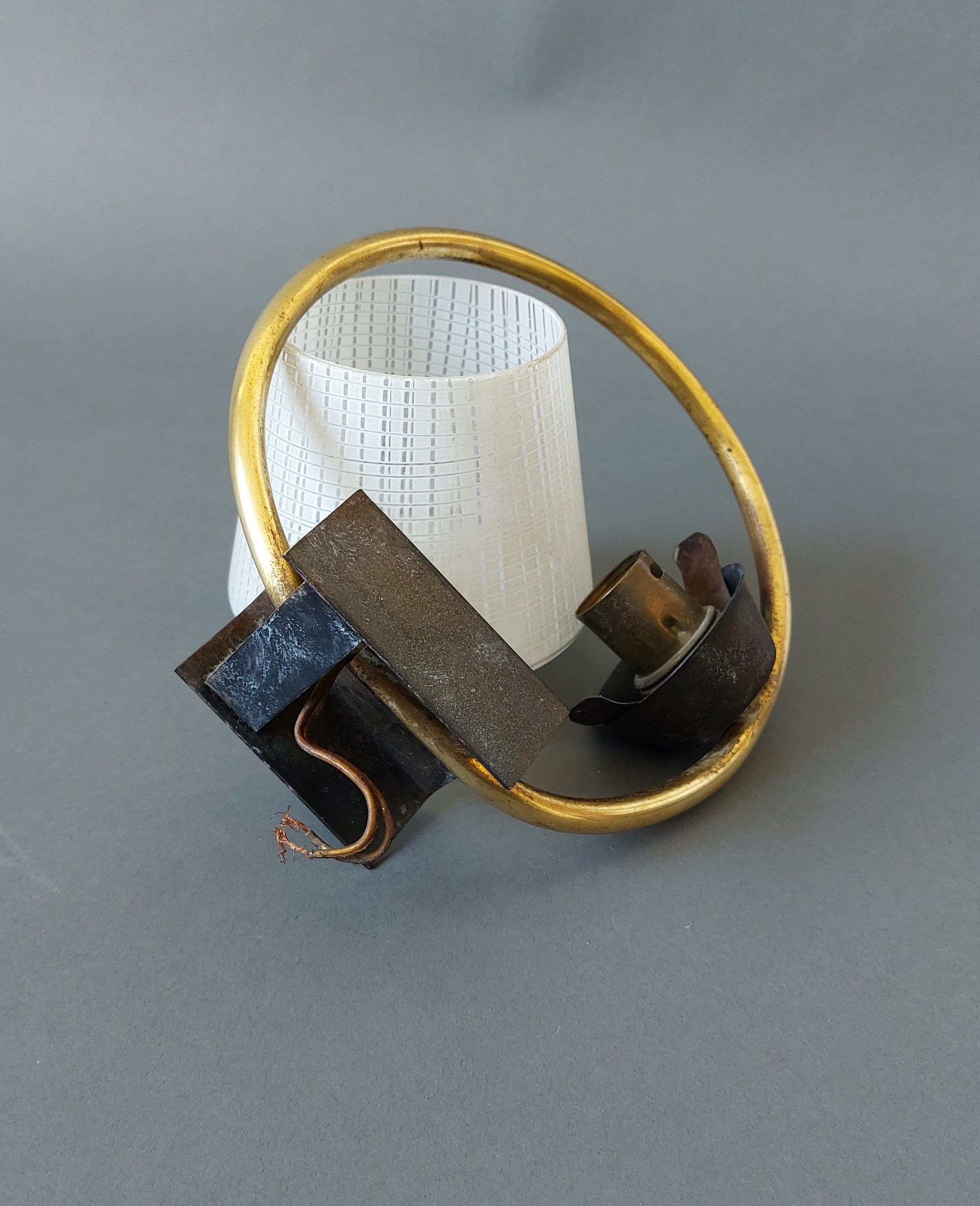 Night light 1960 in brass and black metal Vintage.