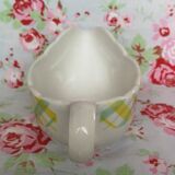 Sauciére Badonviller vaisselle ancienne tartan jaune et vert au pochoir