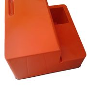 Ozoo Space Age orange storage bench, design by Marc Berthier, 1970s.